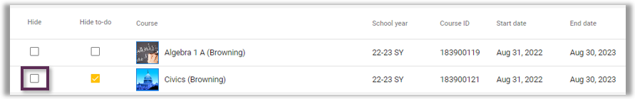 Manage Teacher Course View (Hide and Unhide Courses) – Training and ...