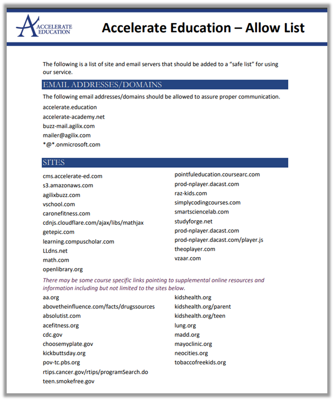 Allow List Training and Professional Development